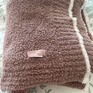 Barefoot Dreams CozyChic Mauve Plush Throw Blanket